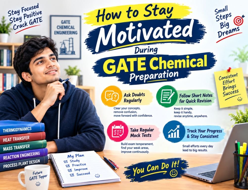 Tips to stay motivated during GATE Chemical Engineering preparation and effectively beat burnout and self-doubt